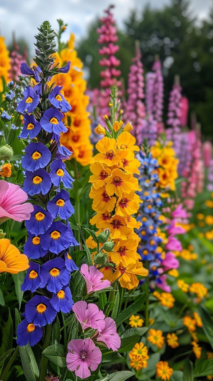 Whimsical Twilight: Vibrant Sunset Florals